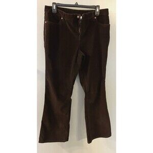 Classic Elements Womens Petite Dark Brown Corduroy Pants Size 12P
